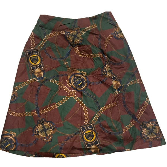 Breeches Vintage Wrap Skirt Women Size 8 Chain Print USA Heritage - Picture 4 of 10